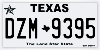 TX license plate DZM9395