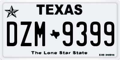 TX license plate DZM9399
