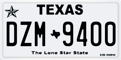 TX license plate DZM9400