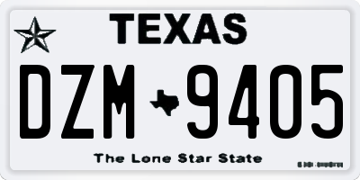 TX license plate DZM9405