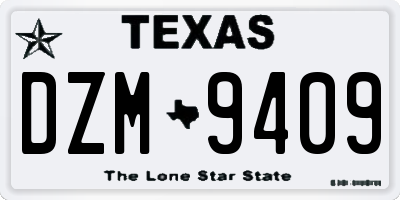 TX license plate DZM9409