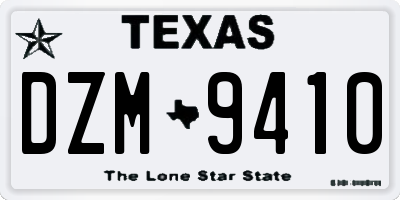 TX license plate DZM9410