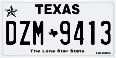 TX license plate DZM9413