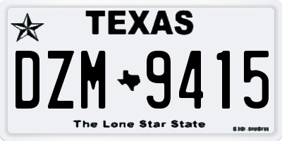 TX license plate DZM9415