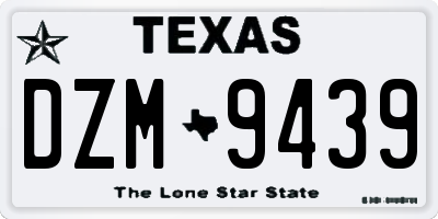 TX license plate DZM9439