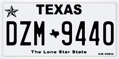 TX license plate DZM9440