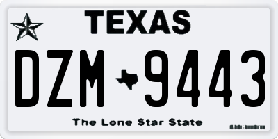 TX license plate DZM9443