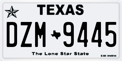 TX license plate DZM9445