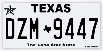 TX license plate DZM9447