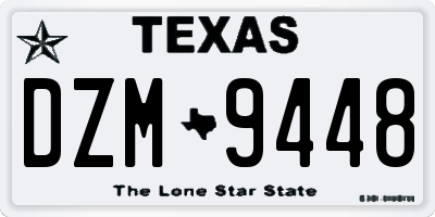 TX license plate DZM9448