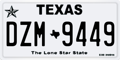 TX license plate DZM9449