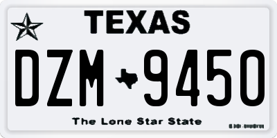 TX license plate DZM9450