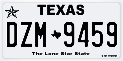TX license plate DZM9459