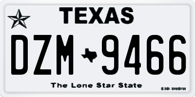 TX license plate DZM9466