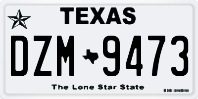 TX license plate DZM9473