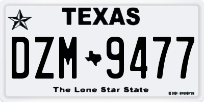 TX license plate DZM9477