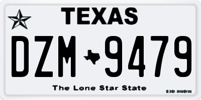 TX license plate DZM9479