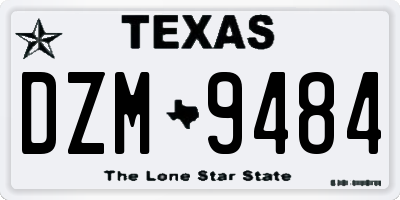 TX license plate DZM9484