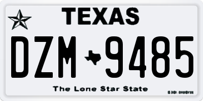 TX license plate DZM9485