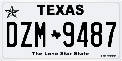 TX license plate DZM9487