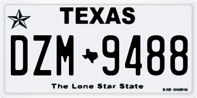 TX license plate DZM9488