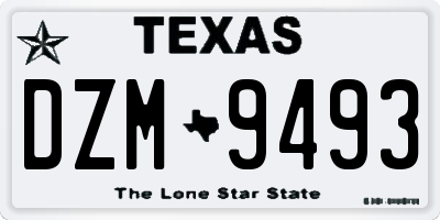TX license plate DZM9493