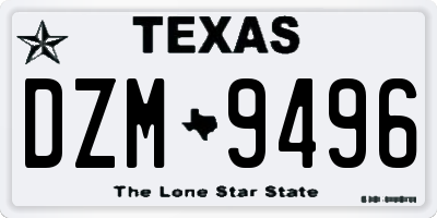 TX license plate DZM9496