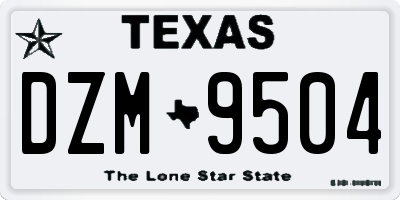 TX license plate DZM9504