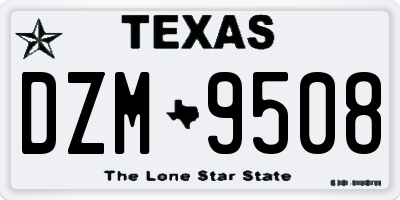 TX license plate DZM9508