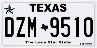 TX license plate DZM9510