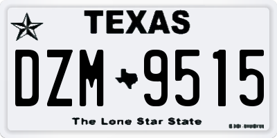 TX license plate DZM9515