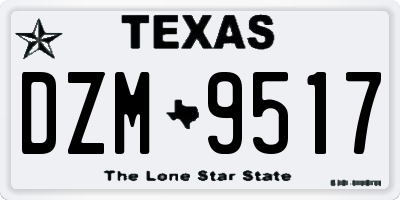 TX license plate DZM9517