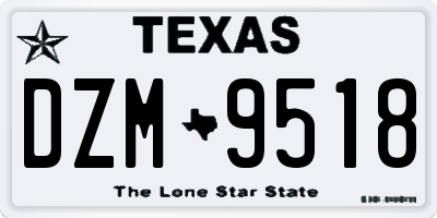 TX license plate DZM9518