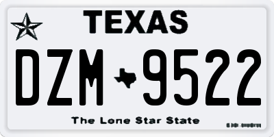 TX license plate DZM9522