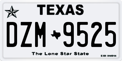 TX license plate DZM9525