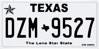 TX license plate DZM9527