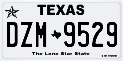 TX license plate DZM9529