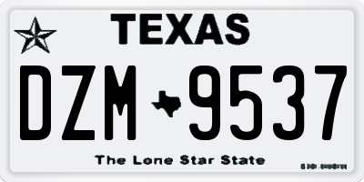 TX license plate DZM9537