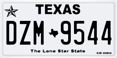 TX license plate DZM9544