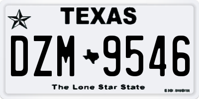 TX license plate DZM9546