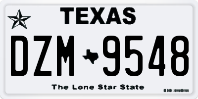 TX license plate DZM9548