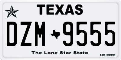 TX license plate DZM9555