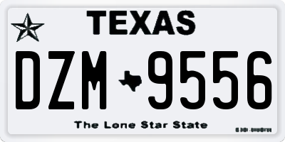 TX license plate DZM9556