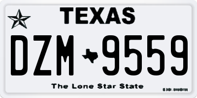 TX license plate DZM9559
