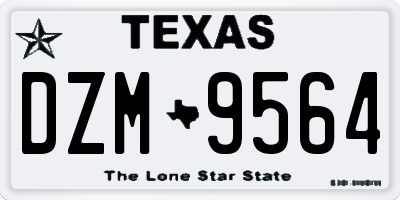 TX license plate DZM9564