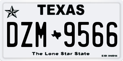 TX license plate DZM9566