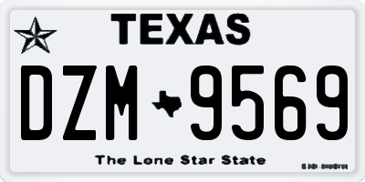 TX license plate DZM9569