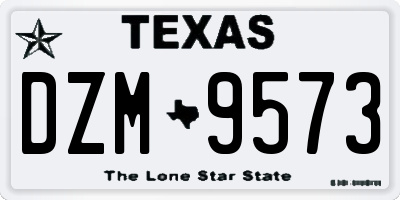 TX license plate DZM9573