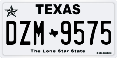 TX license plate DZM9575