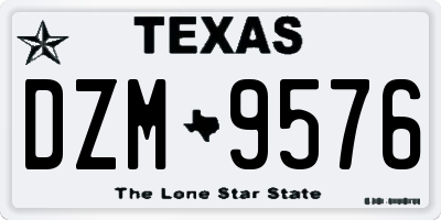 TX license plate DZM9576